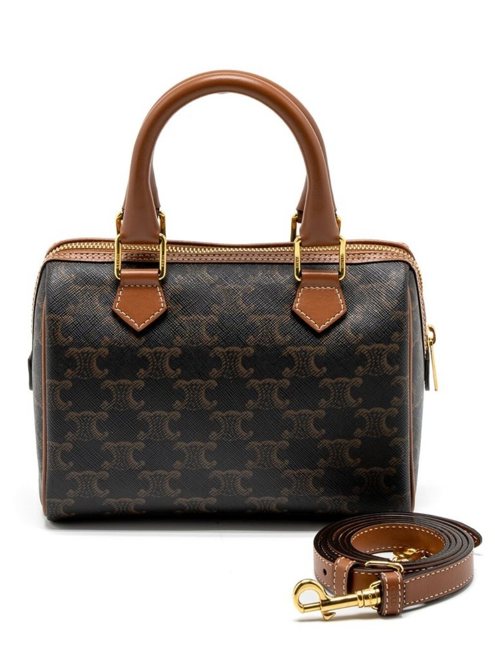 Brand New!!! Celine SMALL BOSTON IN Triomphe Canvas and Calfskin SPEEDY W/COA